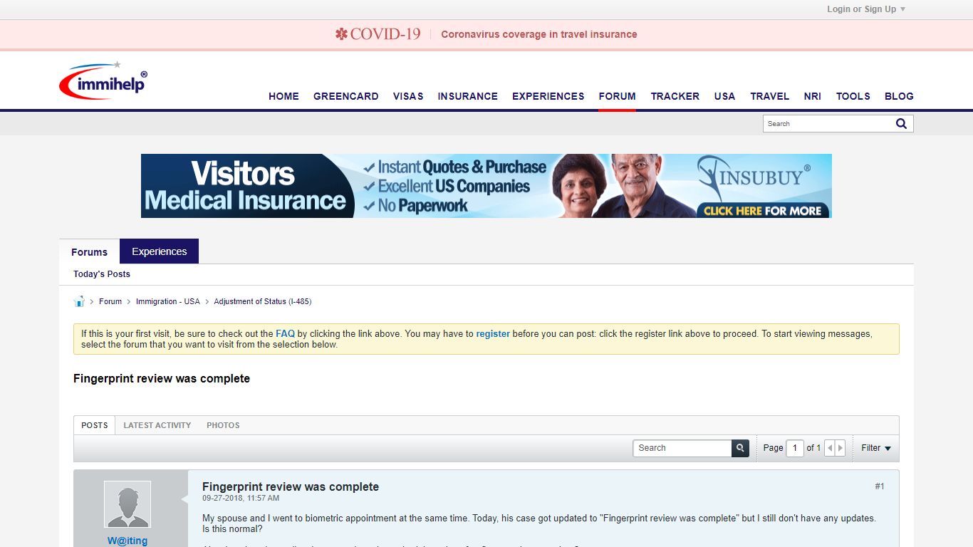 Fingerprint review was complete - Immigration forums for ... - Immihelp
